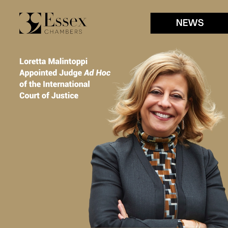 Loretta Malintoppi Appointed as a Judge Ad hoc of the International Court of Justice